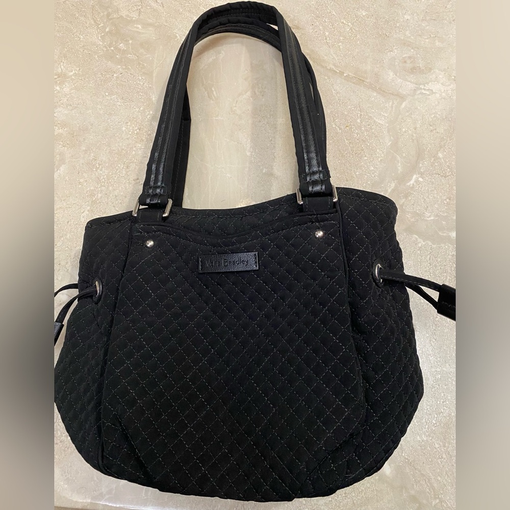Vera Bradley Glenda Satchel  Black Quilted Shoulder Bag